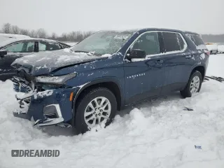 2022 Chevrolet Traverse LS with VIN 1GNEVFKW5NJ104147, listed as a Copart auction lot 88912525 with 57,052 mi miles and Salvage Title. Bid and sale history available at carsss.com. Image 1.