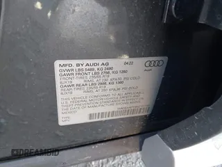 2022 Audi Q5 S line Premium Plus with VIN WA1EAAFY9N2102781, listed as a IAAI auction lot 41724284 with 1 mi miles. Bid and sale history available at carsss.com. Image 9.