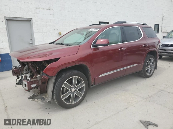 2018 GMC Acadia Denali with VIN 1GKKNXLS8JZ117150, listed as a Copart auction lot 51876985 with 70,881 mi miles and Salvage title. Bid and sale history available at DreamBid. Image 1.
