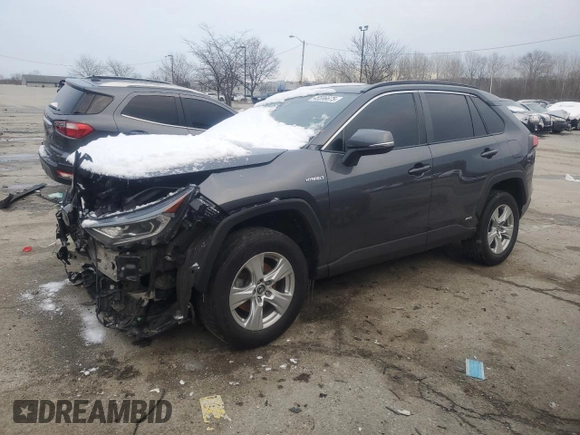 2020 Toyota RAV4 Hybrid XLE with VIN 2T3RWRFV0LW076881, listed as a Copart auction lot 45596675 with 212,397 mi miles and Salvage title. Bid and sale history available at DreamBid. Image 1.