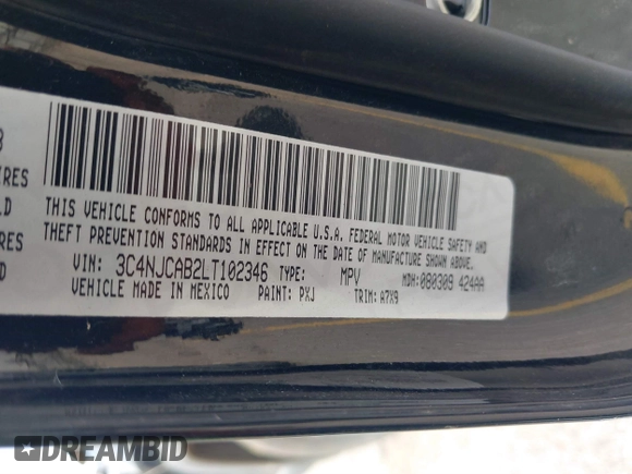 2020 Jeep Compass Sport с VIN 3C4NJCAB2LT102346, выставлен на аукционе IAAI как лот 41010173 с пробегом 70 239 миль миль и . История ставок и продаж доступна на DreamBid. Изображение 9.