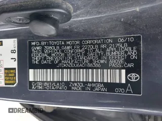 2010 Toyota Prius II with VIN JTDKN3DU6A0188386, listed as a IAAI auction lot 41412700 with 245,995 mi miles. Bid and sale history available at carsss.com. Image 9.