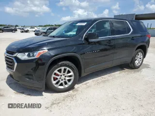 2018 Chevrolet Traverse LS z VIN 1GNEVFKW5JJ168540, wystawiony jako Copart lot #60850535 z przebiegiem 107 534 mil mil oraz Czysty tytuł • Clean title. Historia ofert i sprzedaży dostępna na DreamBid. Obrazek 1.