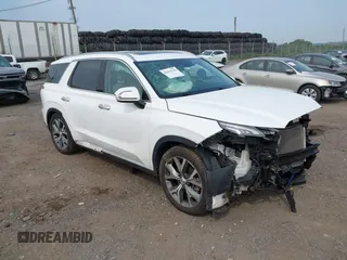 2022 Hyundai Palisade SEL with VIN KM8R4DHEXNU376588, listed as a IAAI auction lot 42425340 with 45,146 mi miles and . Bid and sale history available at DreamBid. Image 1.