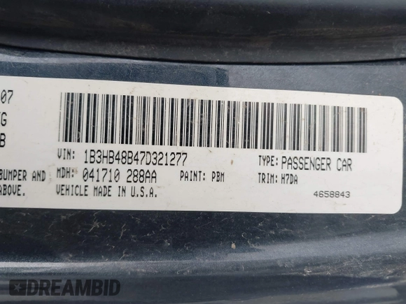 2007 Dodge Caliber SXT z VIN 1B3HB48B47D321277, wystawiony jako IAAI lot #41607140 z przebiegiem 159 286 mil mil oraz . Historia ofert i sprzedaży dostępna na DreamBid. Obrazek 9.