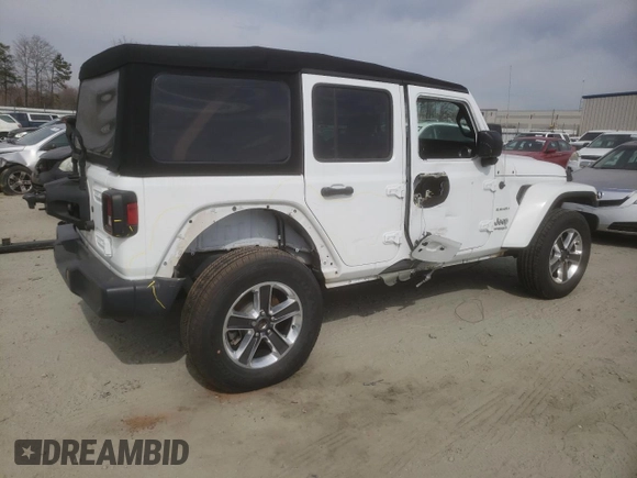 2018 Jeep Wrangler Unlimited Sahara with VIN 1C4HJXEN4JW200830, listed as a Copart auction lot 46298625 with 46,783 mi miles and Salvage title. Bid and sale history available at DreamBid. Image 3.