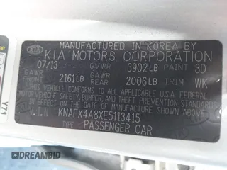 2014 Kia Forte EX with VIN KNAFX4A8XE5113415, listed as a IAAI auction lot 41841901 with Not Provided miles. Bid and sale history available at carsss.com. Image 9.