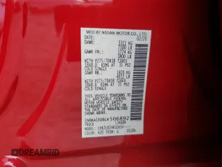 2020 Nissan Titan SL with VIN 1N6AA1ED6LN506892, listed as a Copart auction lot 88091765 with 41,910 mi miles and Salvage title. Bid and sale history available at DreamBid. Image 13.