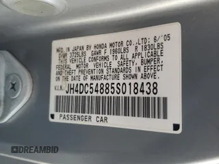 2005 Acura RSX with VIN JH4DC54885S018438, listed as a Copart auction lot 72343014 with Not Provided miles and Salvage Title. Bid and sale history available at carsss.com. Image 12.