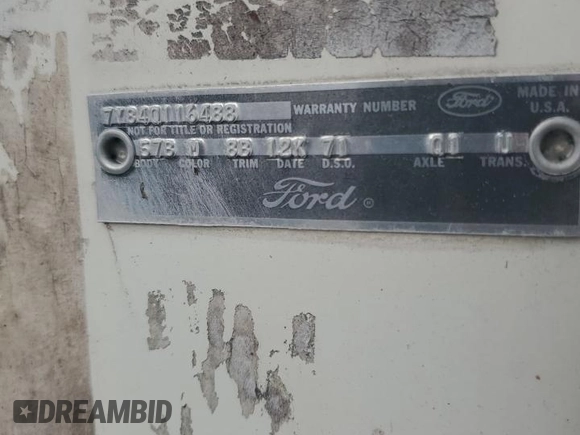 1967 Ford Thunderbird с VIN 7Y84Q116488, выставлен на аукционе Copart как лот 76255654 с пробегом 68 392 миль миль и На запчасти • Non repairable. История ставок и продаж доступна на DreamBid. Изображение 13.
