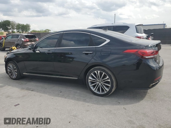 2017 Genesis G80 3.8L with VIN KMHGN4JE1HU177920, listed as a Copart auction lot 49685815 with 107,275 mi miles and Salvage Title. Bid and sale history available at DreamBid. Image 2.