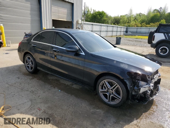 2021 Mercedes-Benz C 300 with VIN W1KWF8EB3MR643449, listed as a Copart auction lot 53101365 with 38,631 mi miles and Salvage title. Bid and sale history available at DreamBid. Image 4.