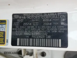2017 Kia Optima z VIN KNAGT4LE9H5011532, wystawiony jako Copart lot #54342415 z przebiegiem 106 852 mil mil oraz Szkoda całkowita • Salvage title. Historia ofert i sprzedaży dostępna na DreamBid. Obrazek 12.