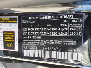 2019 Mercedes-Benz GLC with VIN WDC0G4JB5KV183673, listed as a Copart auction lot 71977992 with 61,125 mi miles. Bid and sale history available at carsss.com. Image 16.