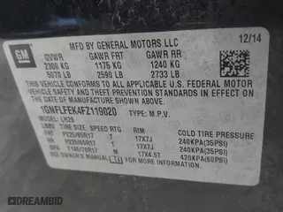 2015 Chevrolet Equinox LT with VIN 1GNFLFEK4FZ119020, listed as a IAAI auction lot 41800388 with 149,090 mi miles. Bid and sale history available at carsss.com. Image 9.
