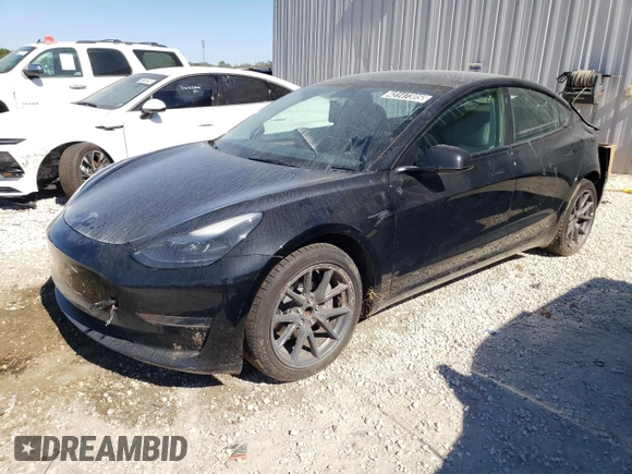 2023 Tesla Model 3 with VIN 5YJ3E1EA9PF457374, listed as a Copart auction lot 43147305 with 95,151 mi miles and Non Repairable. Bid and sale history available at carsss.com. Image 1.