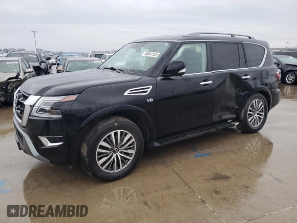 2021 Nissan Armada SL with VIN JN8AY2BA4M9372901, listed as a Copart auction lot 46041155 with 102,152 mi miles and Salvage Title. Bid and sale history available at carsss.com. Image 1.