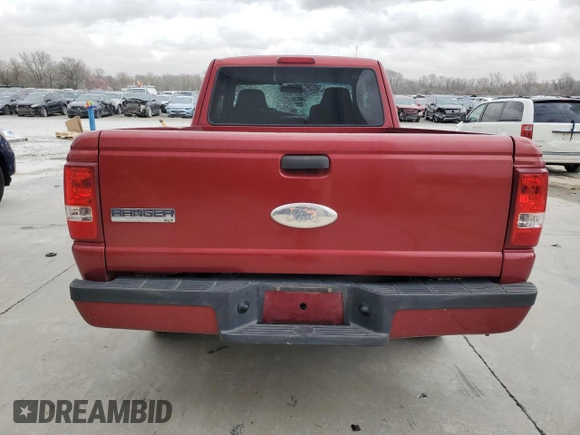 2008 Ford Ranger XLT with VIN 1FTYR44EX8PB08697, listed as a Copart auction lot 49638265 with 38,675 mi miles and Salvage title. Bid and sale history available at DreamBid. Image 6.