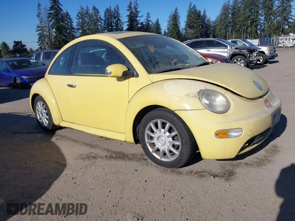 2005 Volkswagen New Beetle Coupe GLS with VIN 3VWCK31C25M404842, listed as a IAAI auction lot 41449439 with 117,428 mi miles. Bid and sale history available at carsss.com. Image 1.