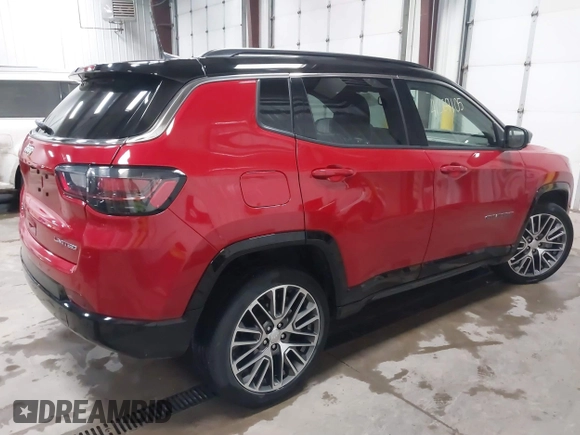 2023 Jeep Compass (RED) Edition with VIN 3C4NJDCN3PT524273, listed as a IAAI auction lot 41389105 with 10,453 mi miles and . Bid and sale history available at carsss.com. Image 4.