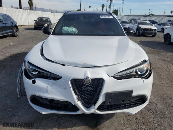 2023 Alfa Romeo Stelvio Ti with VIN ZASPAKBN2P7D64686, listed as a Copart auction lot 84976964 with 0 mi miles and Salvage Title. Bid and sale history available at carsss.com. Image 5.