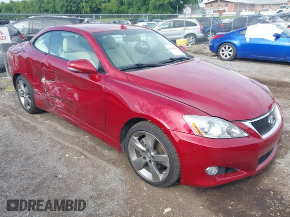 2010 Lexus IS 250 C with VIN JTHFF2C28A2512322, listed as a IAAI auction lot 42684261 with 59,939 mi miles and . Bid and sale history available at DreamBid. Image 1.
