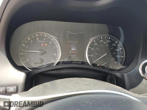 2021 Infiniti Q50 Luxe with VIN JN1EV7BR5MM752693, listed as a Copart auction lot 60027225 with 74,398 mi miles and Salvage title. Bid and sale history available at DreamBid. Image 9.