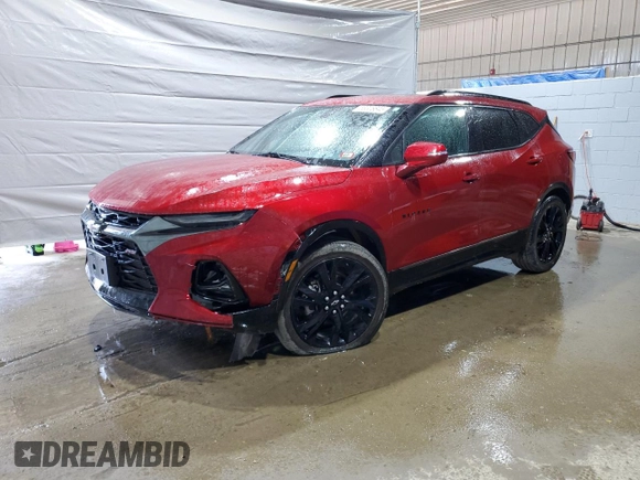 2021 Chevrolet Blazer RS z VIN 3GNKBKRS5MS581391, wystawiony jako Copart lot #58306845 z przebiegiem 29 756 mil mil oraz Szkoda całkowita • Salvage title. Historia ofert i sprzedaży dostępna na DreamBid. Obrazek 1.
