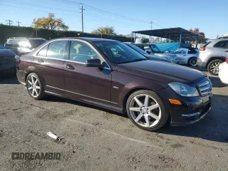 2012 Mercedes-Benz C 350 Sport with VIN WDDGF5HB6CR214884, listed as a Copart auction lot 83692864 with 87,157 mi miles and Salvage Title. Bid and sale history available at DreamBid. Image 4.