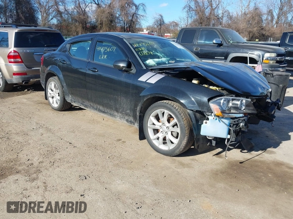 2013 Dodge Avenger R/T with VIN 1C3CDZBG7DN604481, listed as a IAAI auction lot 41475607 with 53,462 mi miles. Bid and sale history available at carsss.com. Image 1.