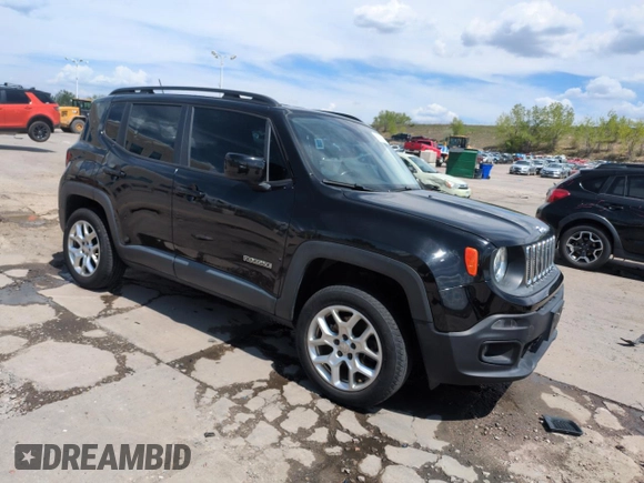 2017 Jeep Renegade Latitude z VIN ZACCJBBB4HPF38906, wystawiony jako Copart lot #56379205 z przebiegiem 65 908 mil mil oraz Szkoda całkowita • Salvage title. Historia ofert i sprzedaży dostępna na DreamBid. Obrazek 4.