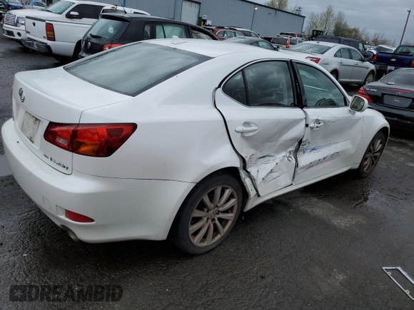2008 Lexus IS 250 with VIN JTHCK262982027157, listed as a Copart auction lot 51836745 with 153,983 mi miles and Salvage Title. Bid and sale history available at carsss.com. Image 3.
