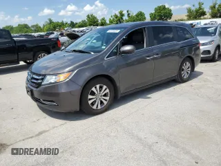 2014 Honda Odyssey EX-L with VIN 5FNRL5H68EB007484, listed as a Copart auction lot 62075225 with 143,430 mi miles and Salvage title. Bid and sale history available at DreamBid. Image 1.