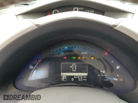 2012 Nissan LEAF SL with VIN JN1AZ0CP8CT016245, listed as a Copart auction lot 53084645 with 67,310 mi miles and Clean Title. Bid and sale history available at DreamBid. Image 9.