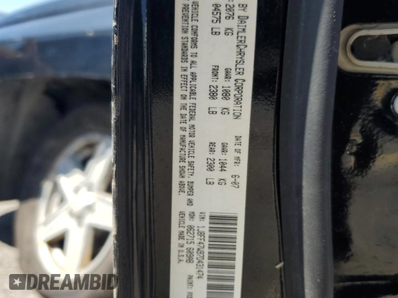 2007 Jeep Compass Sport with VIN 1J8FF47W97D431474, listed as a Copart auction lot 53713045 with 146,370 mi miles and Salvage Title. Bid and sale history available at carsss.com. Image 14.