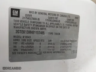 2008 GMC Sierra 1500 Work Truck with VIN 2GTEK13M481157485, listed as a IAAI auction lot 41565279 with 312,223 mi miles. Bid and sale history available at carsss.com. Image 9.