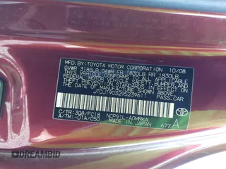 2009 Toyota Yaris with VIN JTDJT903295239611, listed as a IAAI auction lot 42216768 with 122,512 mi miles and . Bid and sale history available at DreamBid. Image 9.