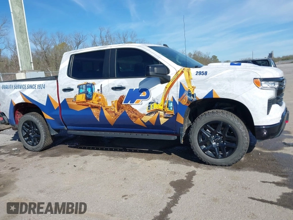 2023 Chevrolet Silverado 1500 LT Trail Boss with VIN 3GCUDFED3PG197885, listed as a IAAI auction lot 41733427 with 64,911 mi miles and . Bid and sale history available at DreamBid. Image 13.
