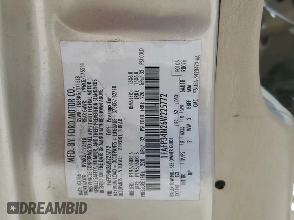 2006 Ford Focus S with VIN 1FAFP34N26W225772, listed as a Copart auction lot 62657045 with 117,078 mi miles and Salvage title. Bid and sale history available at DreamBid. Image 12.