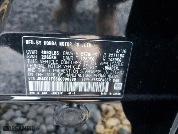 2016 Acura RLX Tech Pkg with VIN JH4KC1F56GC000889, listed as a Copart auction lot 80466374 with 130,412 mi miles and Salvage Title. Bid and sale history available at carsss.com. Image 12.