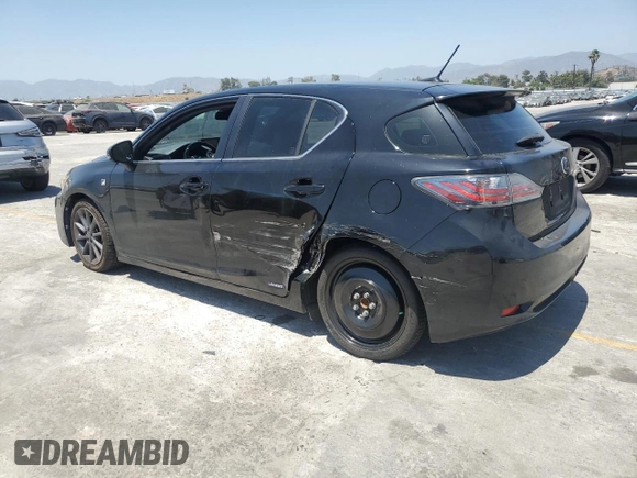 2012 Lexus CT 200h with VIN JTHKD5BH4C2076924, listed as a Copart auction lot 61506265 with 122,347 mi miles and Salvage title. Bid and sale history available at DreamBid. Image 2.