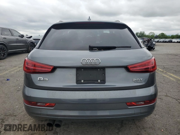 2016 Audi Q3 Premium Plus with VIN WA1EFCFS9GR018463, listed as a Copart auction lot 58431465 with 80,805 mi miles and Salvage title. Bid and sale history available at DreamBid. Image 6.