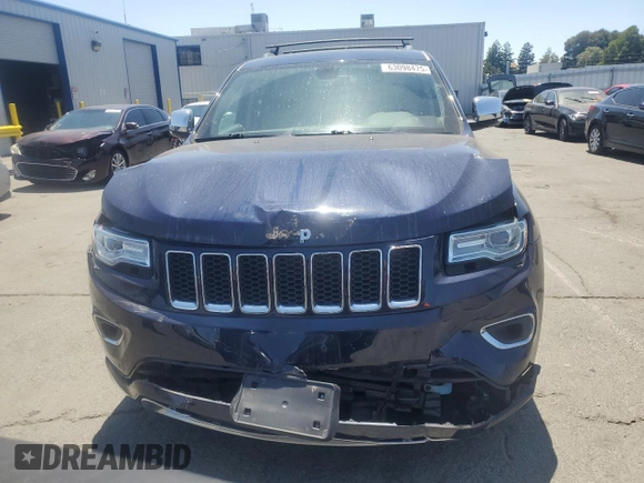 2015 Jeep Grand Cherokee Overland with VIN 1C4RJFCG0FC629863, listed as a Copart auction lot 63098475 with 92,426 mi miles and Salvage title. Bid and sale history available at DreamBid. Image 5.
