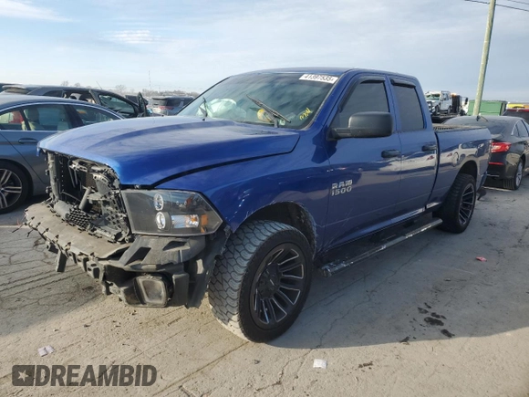 2018 Ram 1500 Express with VIN 1C6RR6FG2JS132324, listed as a Copart auction lot 41397535 with 102,551 mi miles and Salvage title. Bid and sale history available at DreamBid. Image 1.