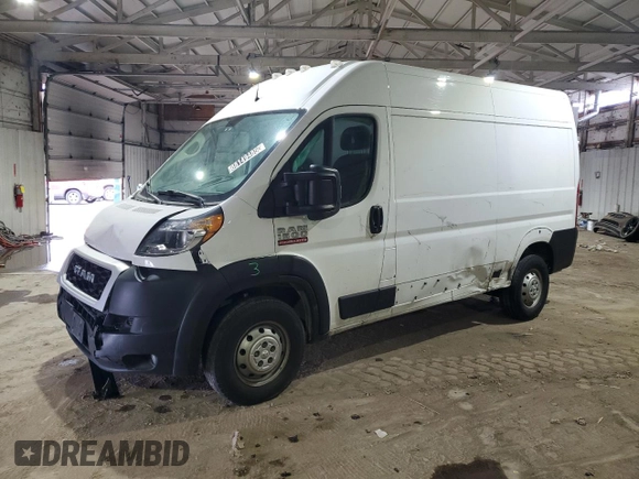 2021 Ram ProMaster Cargo with VIN 3C6LRVBG9ME575955, listed as a Copart auction lot 88149485 with 61,881 mi miles and Salvage Title. Bid and sale history available at carsss.com. Image 1.