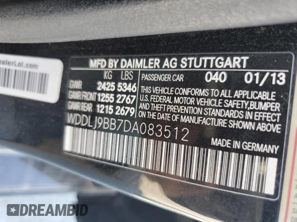 2013 Mercedes-Benz CLS 550 with VIN WDDLJ9BB7DA083512, listed as a Copart auction lot 72333244 with 102,614 mi miles and Salvage Title. Bid and sale history available at DreamBid. Image 13.