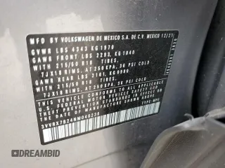 2022 Volkswagen Taos SE с VIN 3VVRX7B24NM046236, выставлен на аукционе Copart как лот 59491305 с пробегом 42 949 миль миль и Списание • Salvage title. История ставок и продаж доступна на DreamBid. Изображение 13.