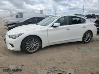 2018 Infiniti Q50 3.0t LUXE with VIN JN1EV7AR8JM444169, listed as a Copart auction lot 63753644 with 75,358 mi miles and Salvage Title. Bid and sale history available at carsss.com. Image 1.