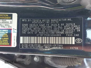 2012 Toyota Camry L with VIN 4T1BF1FK8CU044889, listed as a IAAI auction lot 41742090 with 178,837 mi miles. Bid and sale history available at carsss.com. Image 9.