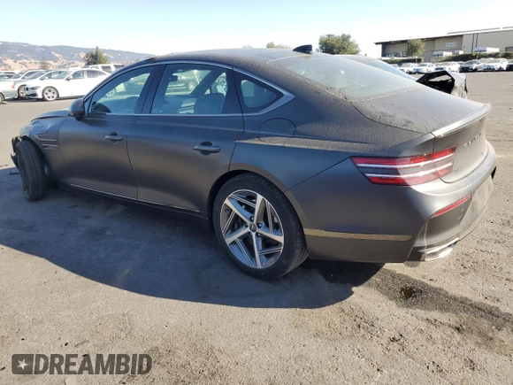 2023 Genesis G80 2.5T with VIN KMTGA4SC1PU166008, listed as a Copart auction lot 79831594 with 12,628 mi miles and Salvage Title. Bid and sale history available at DreamBid. Image 2.
